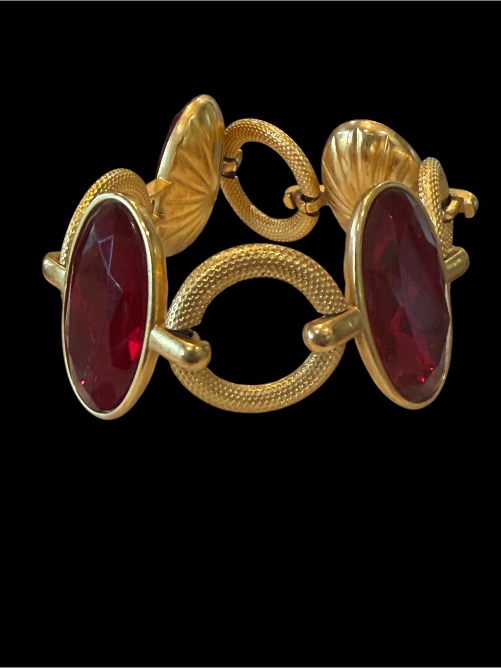 Yves Saint Laurent Gold-Tone Bracelet with Red Oval Stones - Picture 4 of 10